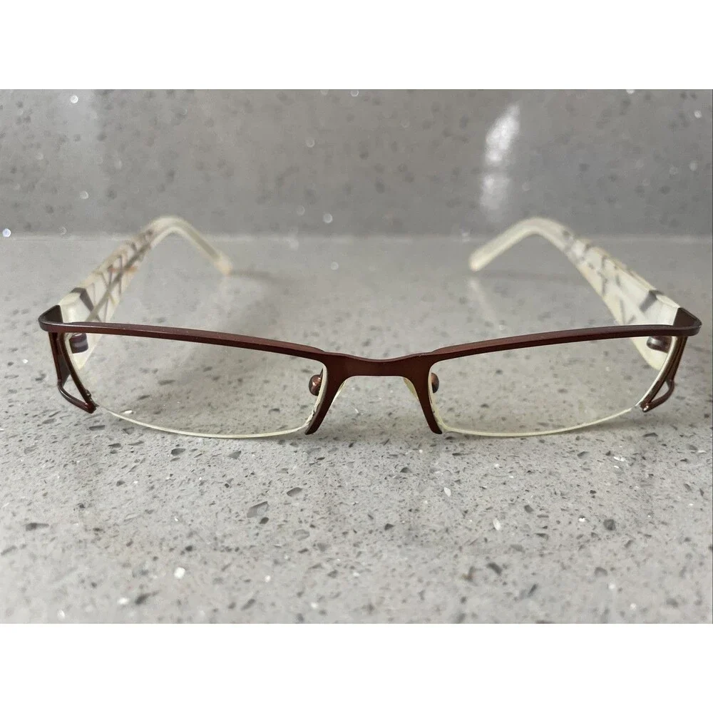 SOHO EYEGLASSES FRAMES ONLY Half RIM 49-18-135 Brown 6145 Rectangle Red